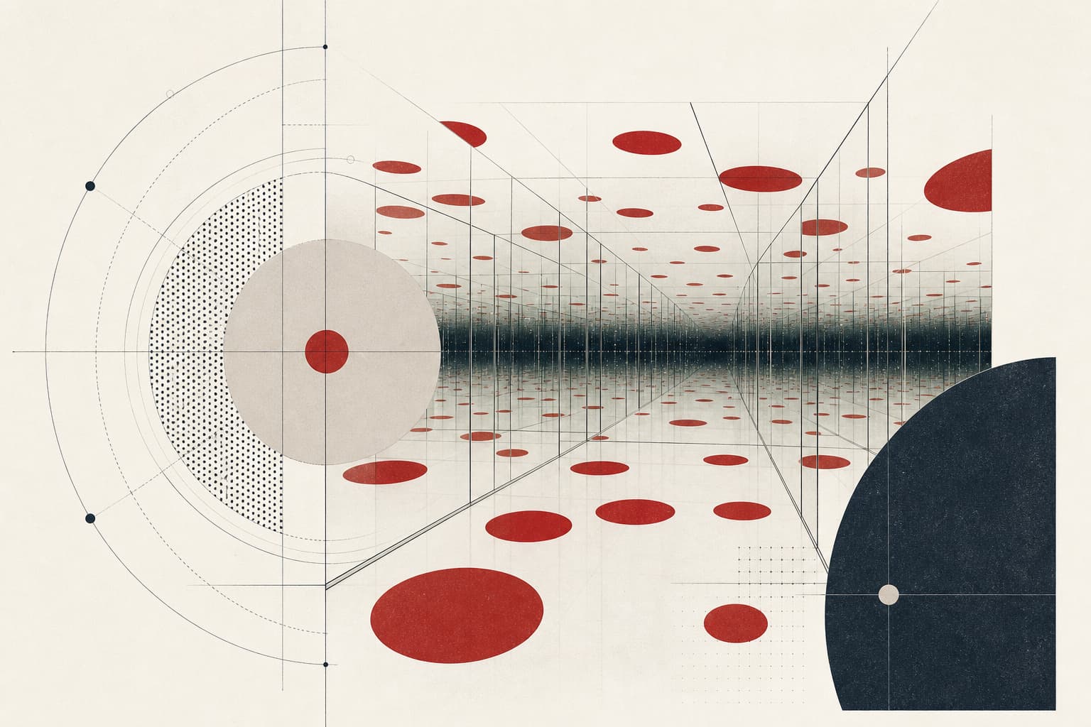 Stilisierte KI-generierte redaktionelle Illustration zum Artikel „Avantgarde-Künstlerin Yayoi Kusama ist mit 97 Jahren gestorben“.
